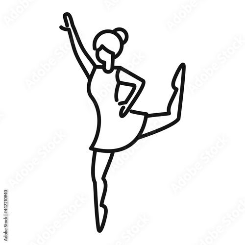 Dancing ballerina icon outline vector. Ballet dance girl