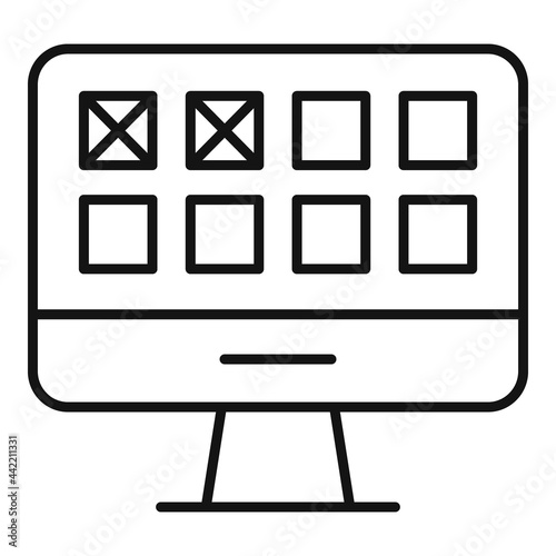 Online lottery icon outline vector. Draw lucky raffle