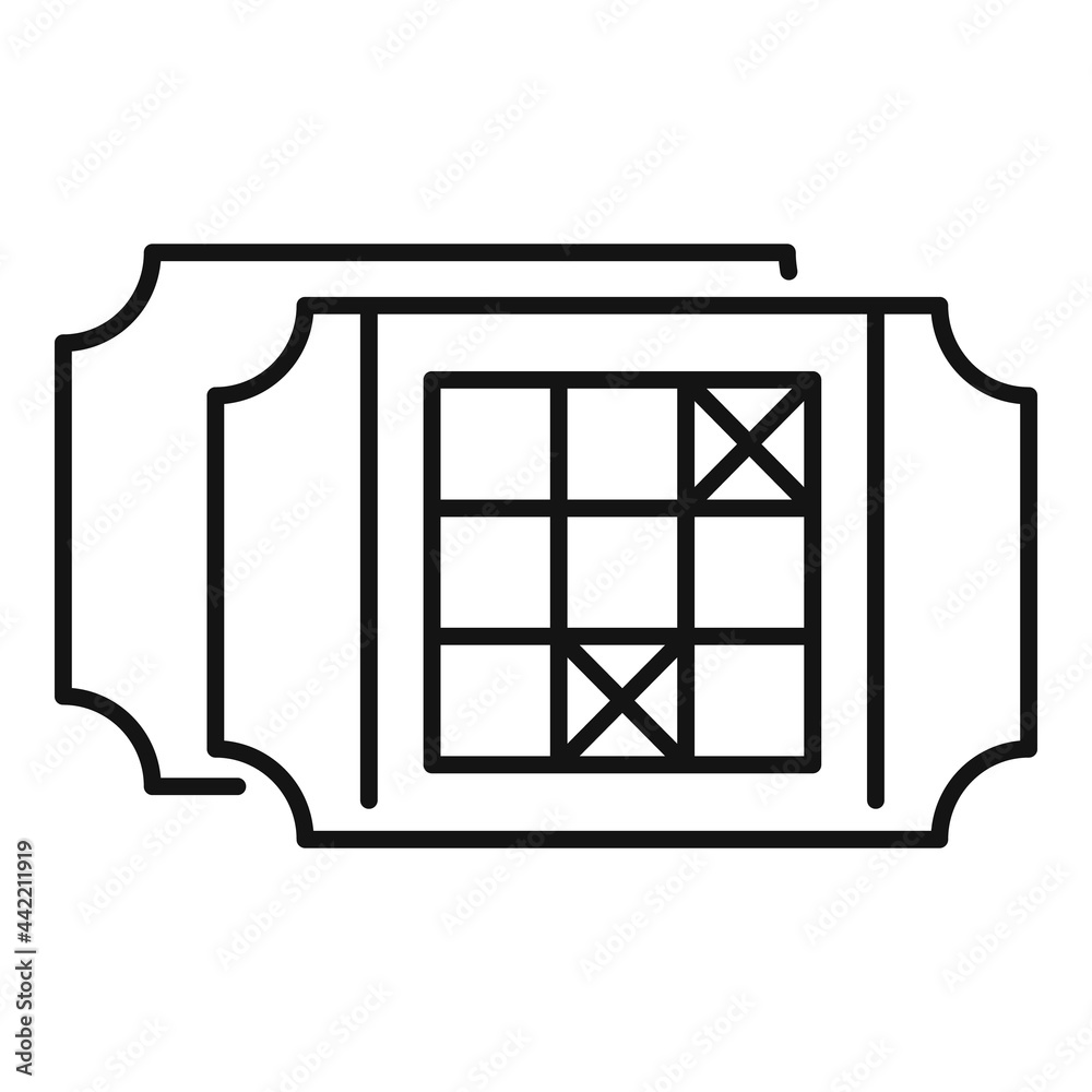 Win ticket icon outline vector. Raffle prize Win ticket icon outline vector. Raffle prize