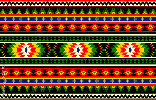 geometric ethnic traditional pattern design for background carpet wallpaper clothing wrap batik fabric embroidery style vector illustration