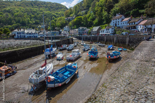 Pleasure boats in Lynmouth harbour, Devon, England