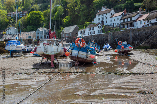 Pleasure boats in Lynmouth harbour, Devon, England