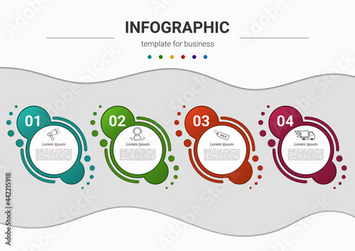 Steps timeline business process infographics element template design