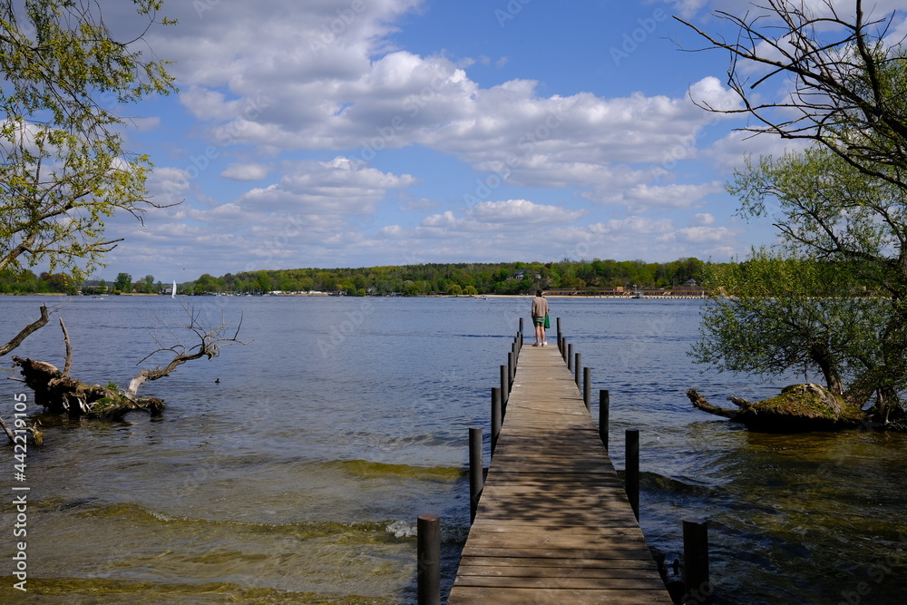 Naklejka premium peaceful pier, Wannsee, Berlin