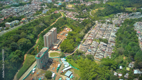 Buildings in construction process