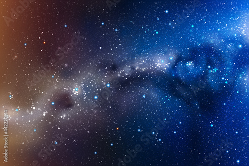 Night starry sky. Milky Way, stars and nebula. Space vector background
