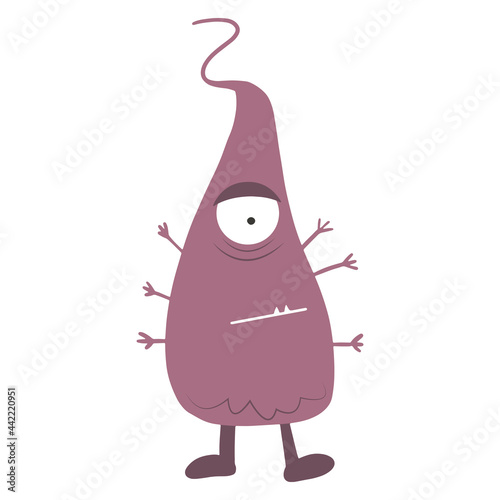 Monster. Children's vector illustration. For fabrics, covers, prints, stickers.