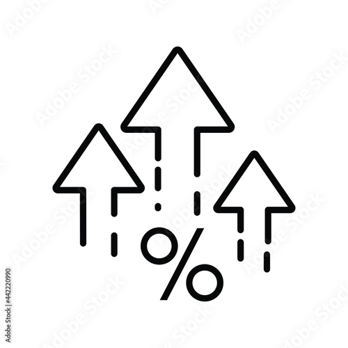 percent up - vector icon Interest rate icon 