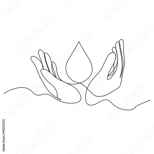 Donor's day. Blood collection. Solid line. Vector illustration drawn with a single line.