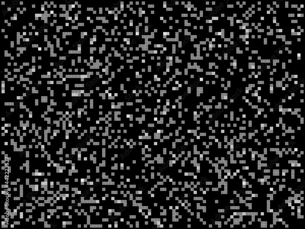 Abstract white squares with black background