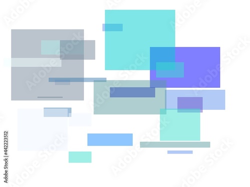 Fototapeta Naklejka Na Ścianę i Meble -  Abstract blue rectangles background