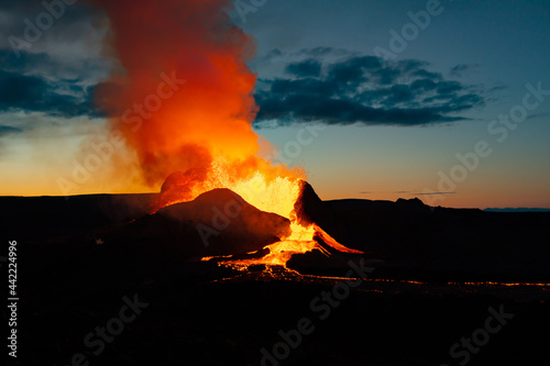 Fagradalsfjall volcano eruption in Iceland photo