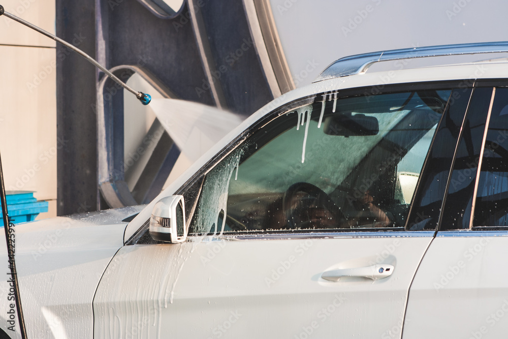 Car washing on self service car wash Car washing on self service car wash