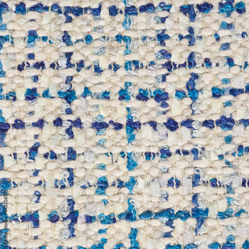 Fototapeta premium Marled tweed fabric texture made of multi-colored multi-width yarns and silk ribbons