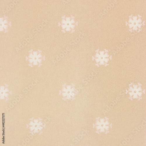Vintage Wallpaper Texture with White Floral Design on Pink
