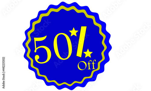 discount board, symbol, decoration, for
 store, commerce, supermarket, bakeries, confection, snack bars for promotional highlights, black friday round modern style with rounded  in blue and yellow