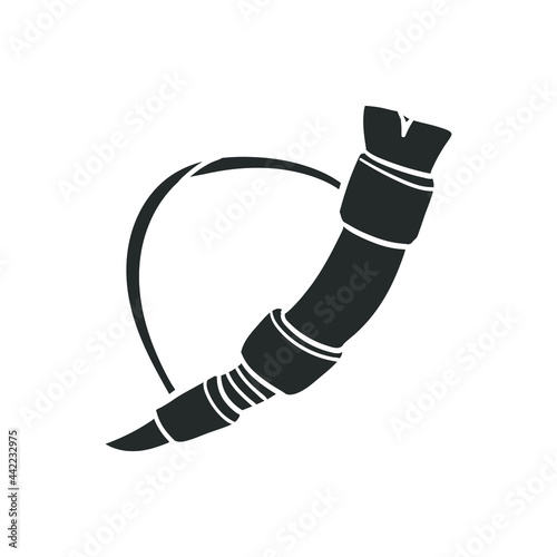 Viking Drink Horn Icon Silhouette Illustration. Ancient Alcohol Beverage Decoration Vector Graphic Pictogram Symbol Clip Art. Doodle Sketch Black Sign.