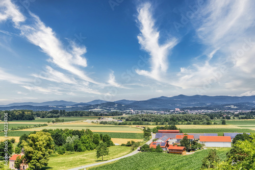 Rural summer landscape scenery of Winzer, bavaria