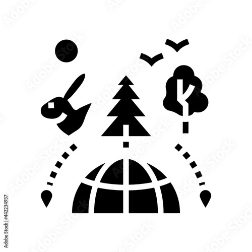 nature tourism glyph icon vector. nature tourism sign. isolated contour symbol black illustration