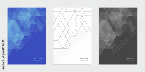 Abstract geometric technological company brochure. Vector business flyer.