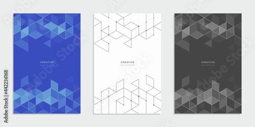 Abstract geometric technological company brochure. Vector business flyer.