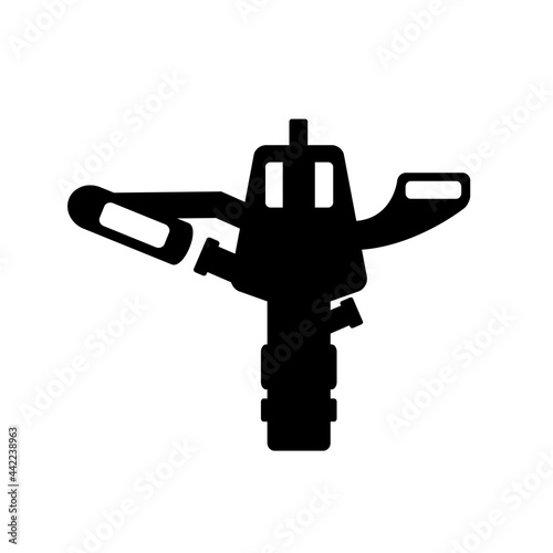Irrigation sprinkler head for watering lawns or crops, vector illustration
