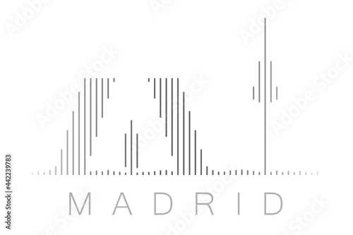 Vertical Bars Madrid Landmark Skyline