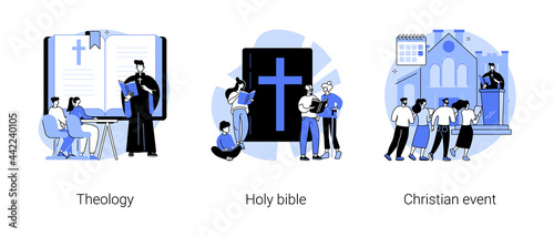 Study of god abstract concept vector illustrations.