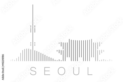 Vertical Bars Seoul Landmark Skyline