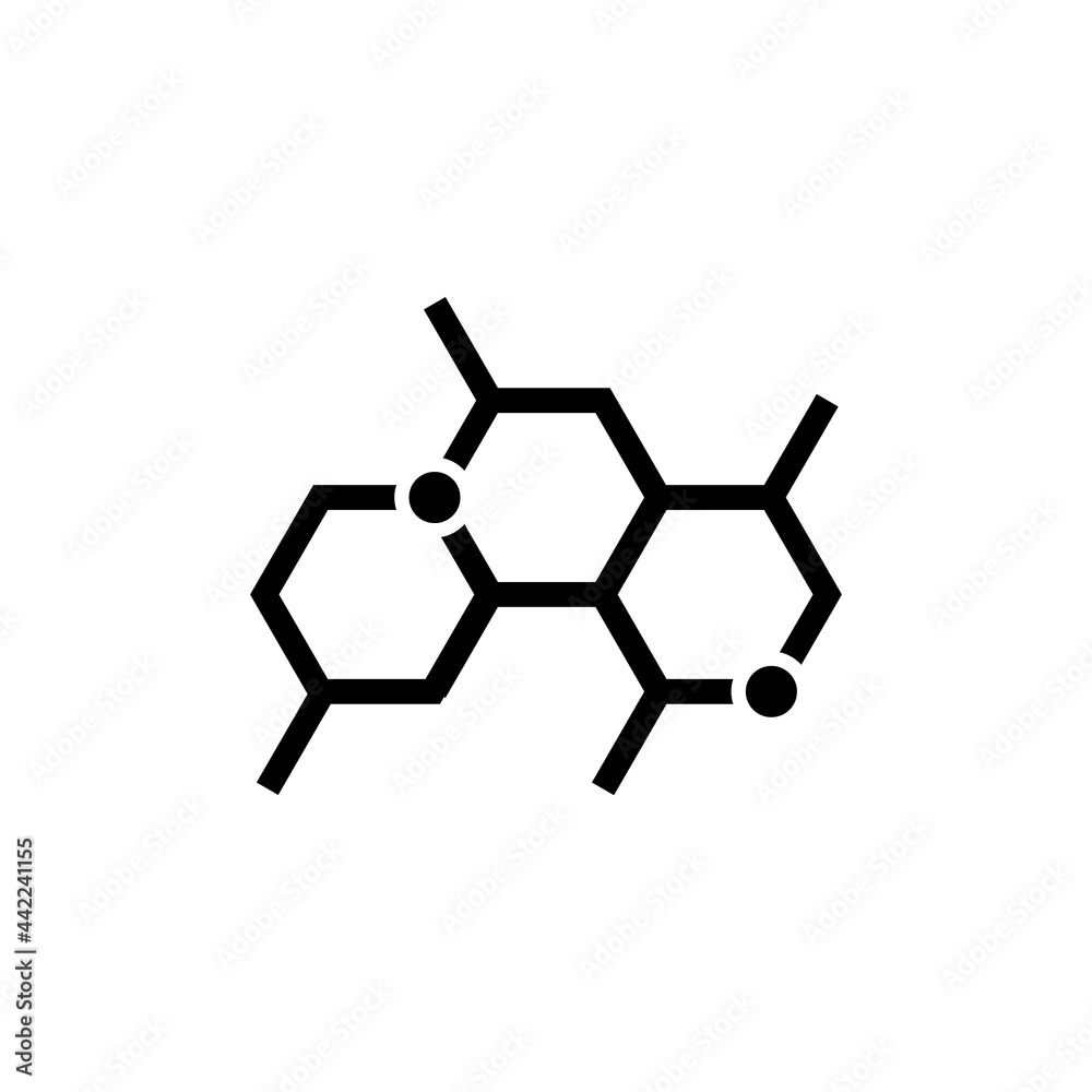 Chemistry formula structure icon. Line chemical molecule icon Stock ...