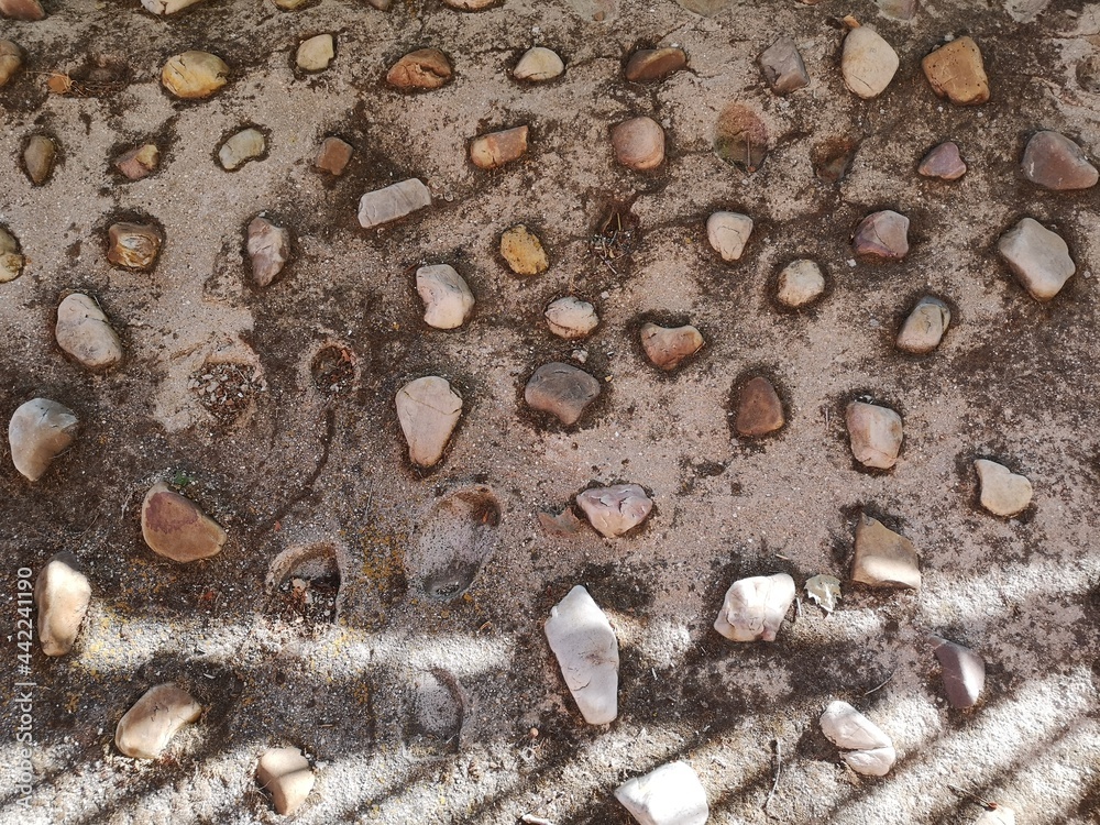 Cooblestone pebbles street in summer Cooblestone pebbles street in summer