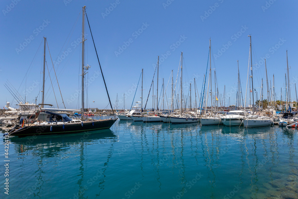 Boats at Puerto de Mogan (port of Mogan) in Gran Canaria