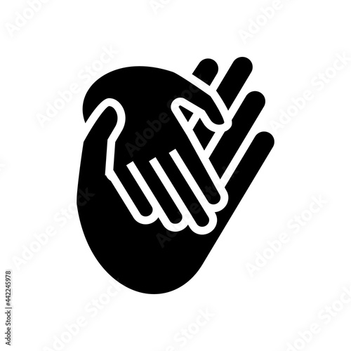 child care adoption glyph icon vector. child care adoption sign. isolated contour symbol black illustration