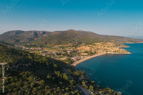 Landscape with özdere village, coast of Izmir Turkey. Scenic image of nature landscape.