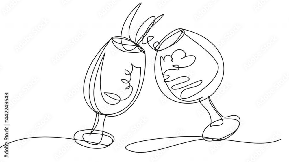 4k animation of a spoken toast for a holiday with an alpha channel. Stock footage of two glasses with one line wine. Celebration of a romantic feast. 4k animation of a spoken toast for a holiday with an alpha channel. Stock footage of two glasses with one line wine. Celebration of a romantic feast.