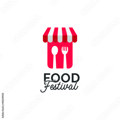 Food festival logo vector template. Design for banner, greeting cards or print.