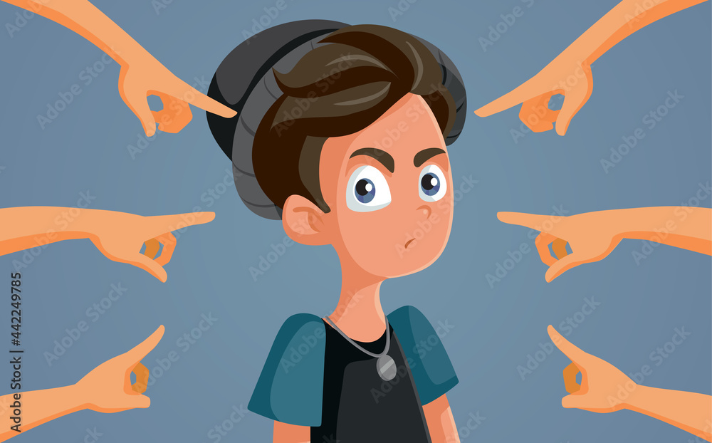 Hands Pointing at a Rebel Teenage Boy Hands Pointing at a Rebel Teenage Boy