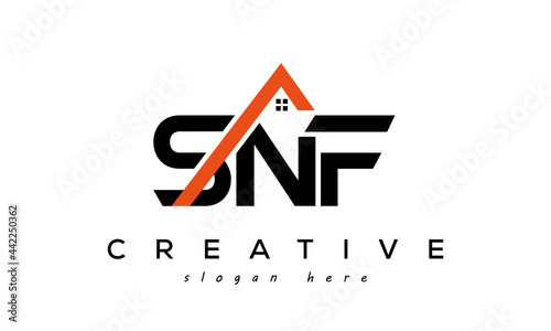 initial SNF letters real estate construction logo vector	 photo