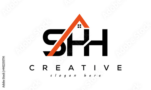 initial SHH letters real estate construction logo vector	