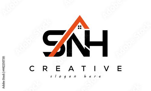 initial SNH letters real estate construction logo vector	 photo