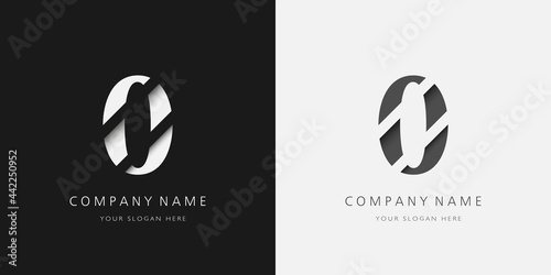 0 logo modern broken design serif number