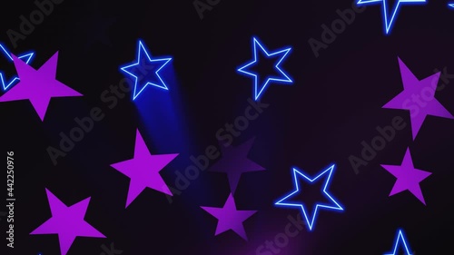 Neon 3D Flying Stars Gradient 4K Looped  Background Animation 