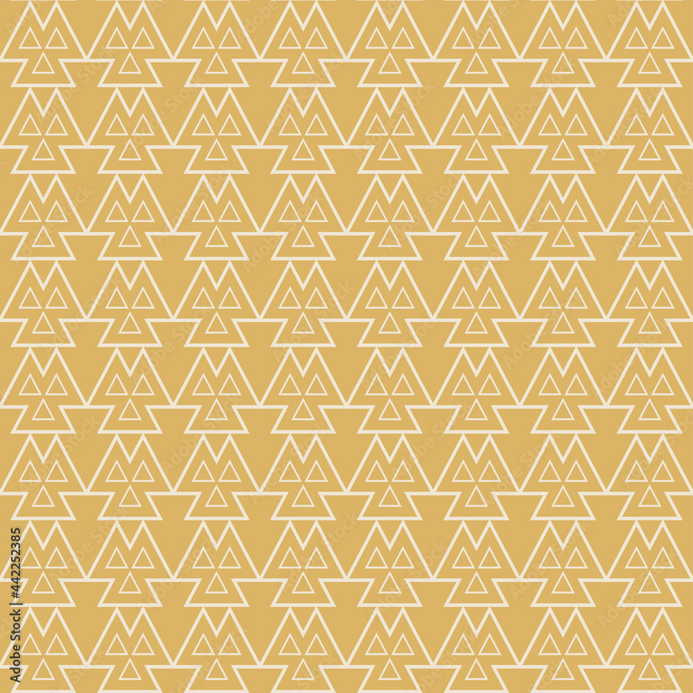 Background pattern with geometric ornament on a gold background, wallpaper. Seamless pattern, texture