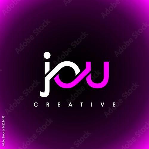 JOU Letter Initial Logo Design Template Vector Illustration photo