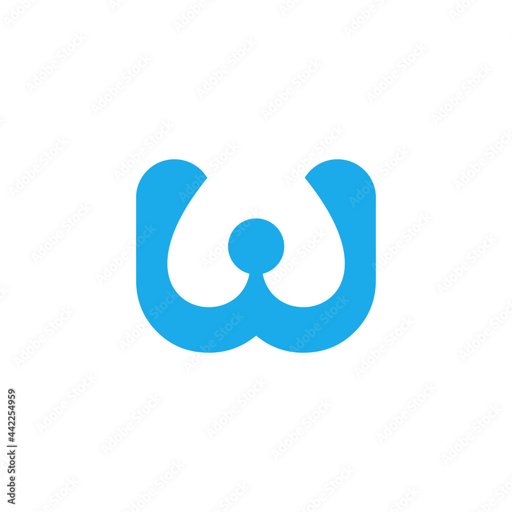 Dog letter w logo in minimalist style