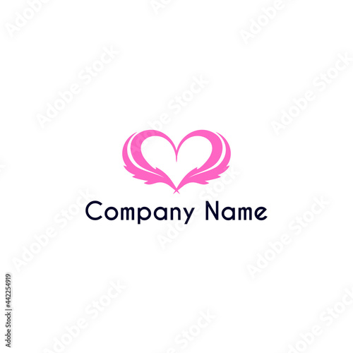 Love logo combined with leaves