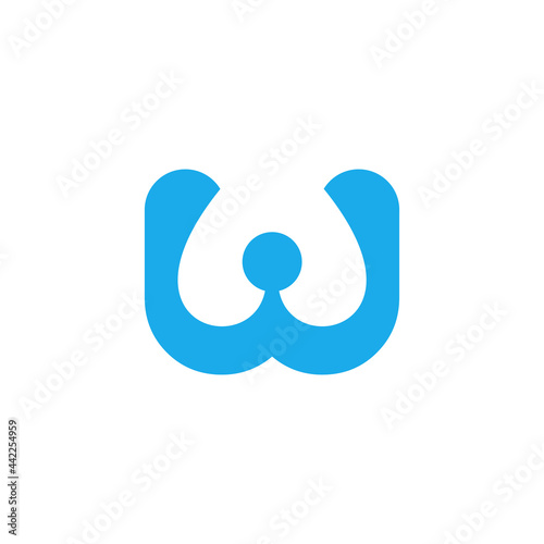 Dog letter w logo in minimalist style