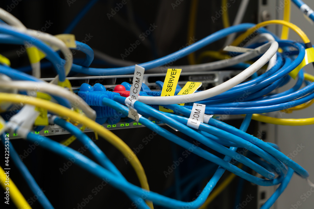 Internet cable (electrical wire) of the information server room. Internet cable (electrical wire) of the information server room.