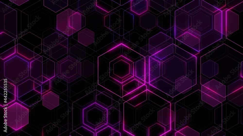 Flying through Cyberpunk futuristic hexagon glowing neon surface, structure. Seamless loop Flying through Cyberpunk futuristic hexagon glowing neon surface, structure. Seamless loop
