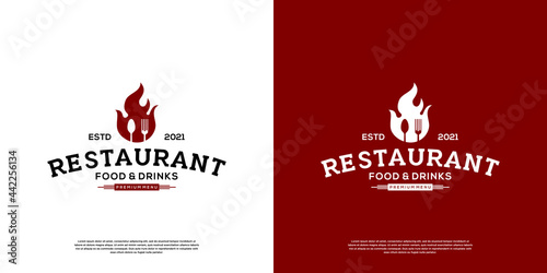 Retro vintage restaurant logo template
